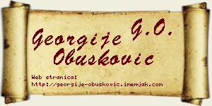 Georgije Obušković vizit kartica